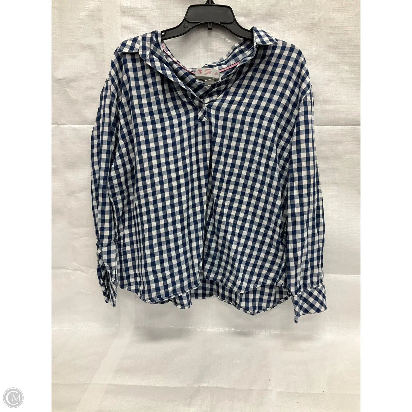 Top Long Sleeve By Tommy Bahama In Blue & White, Size: Xl