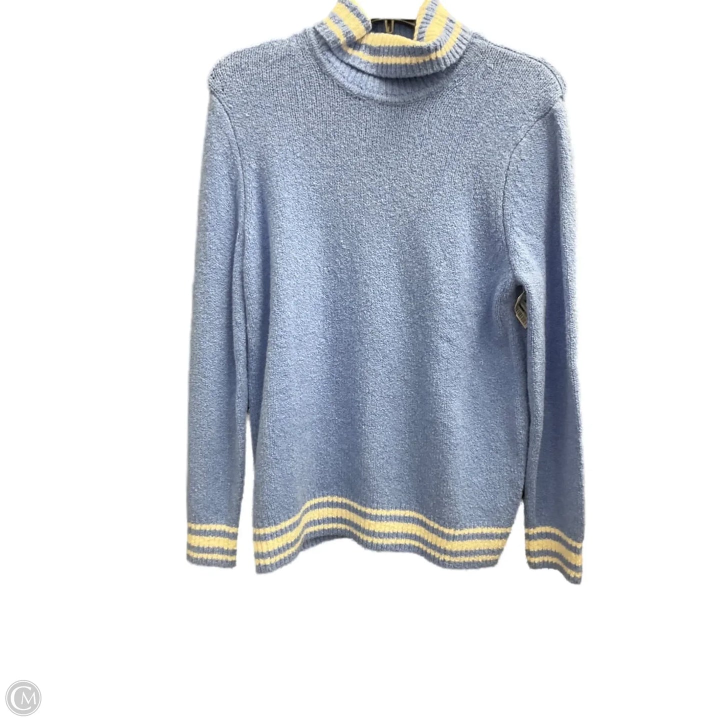 Sweater By Talbots In Blue & White, Size: Mp