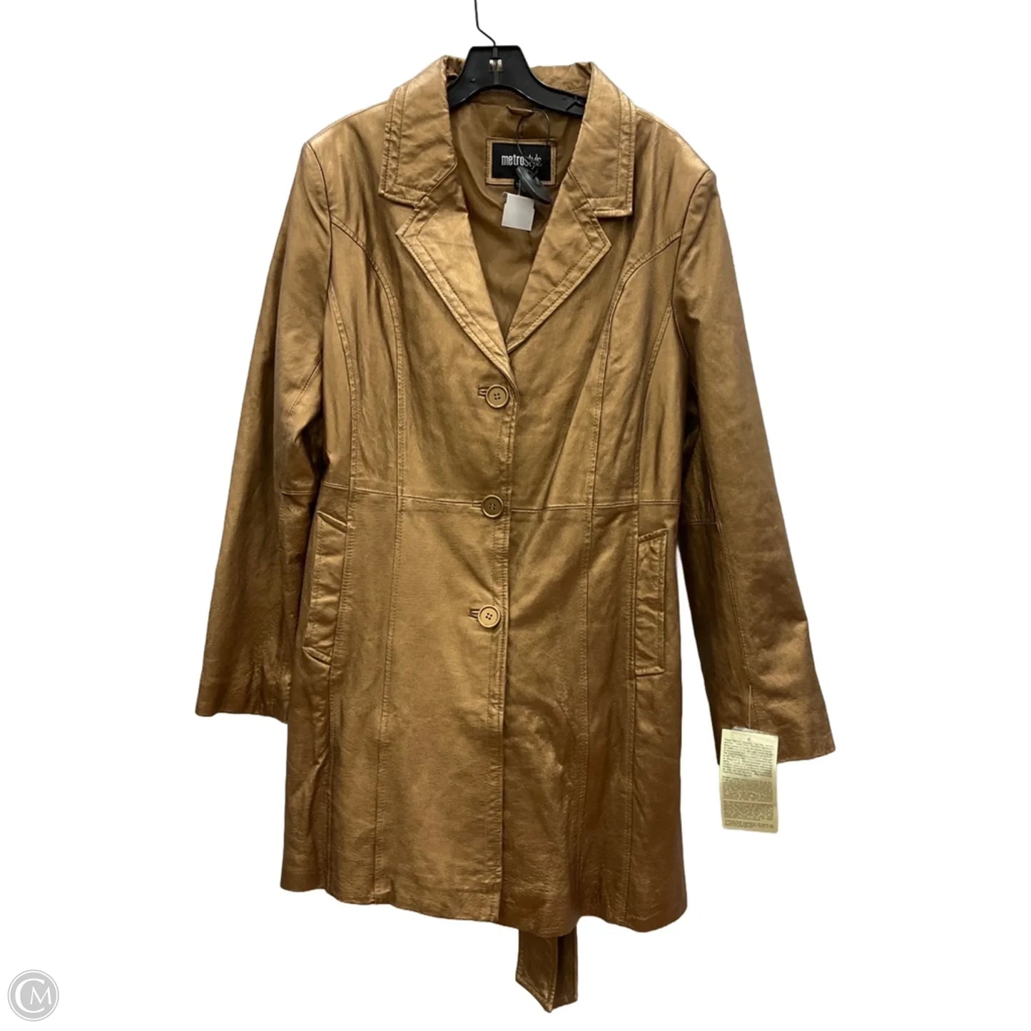 Coat Trench Coat By Clothes Mentor In Bronze, Size: 20