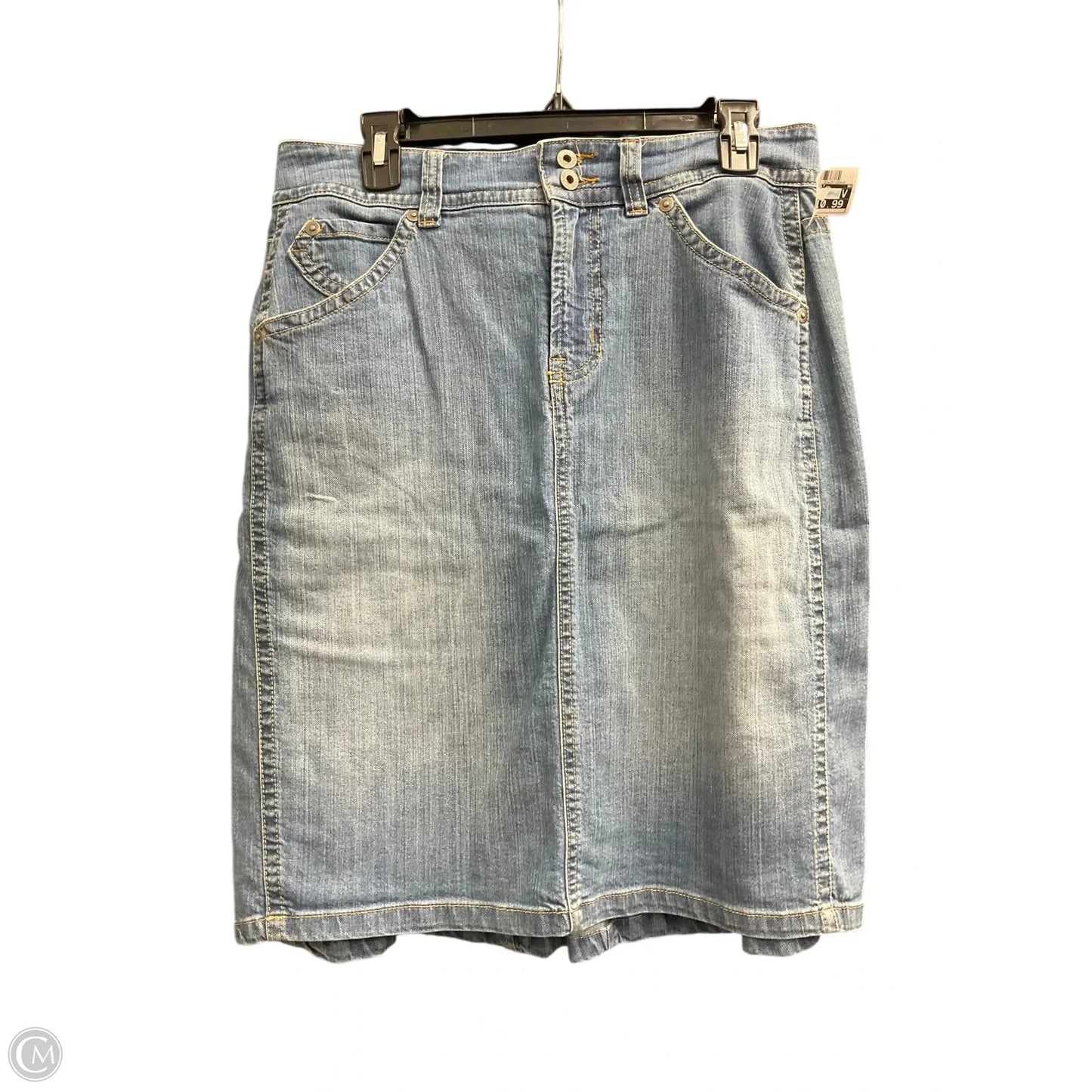 Skirt Midi By Gloria Vanderbilt In Blue Denim, Size: 10