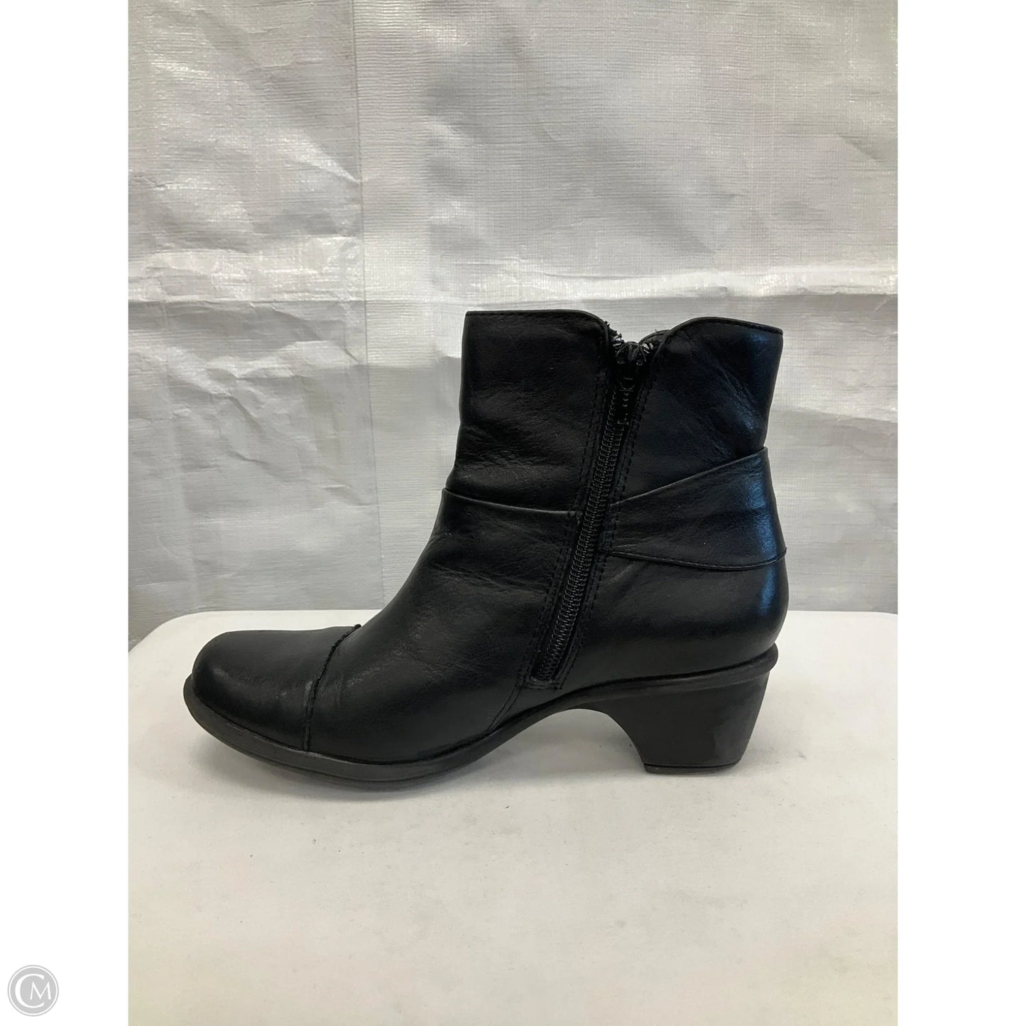 Boots Ankle Heels By Clarks In Black, Size: 5
