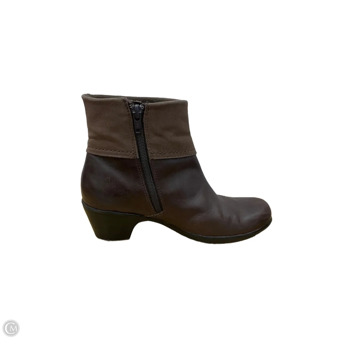 Boots Ankle Heels By Clarks In Brown, Size: 6