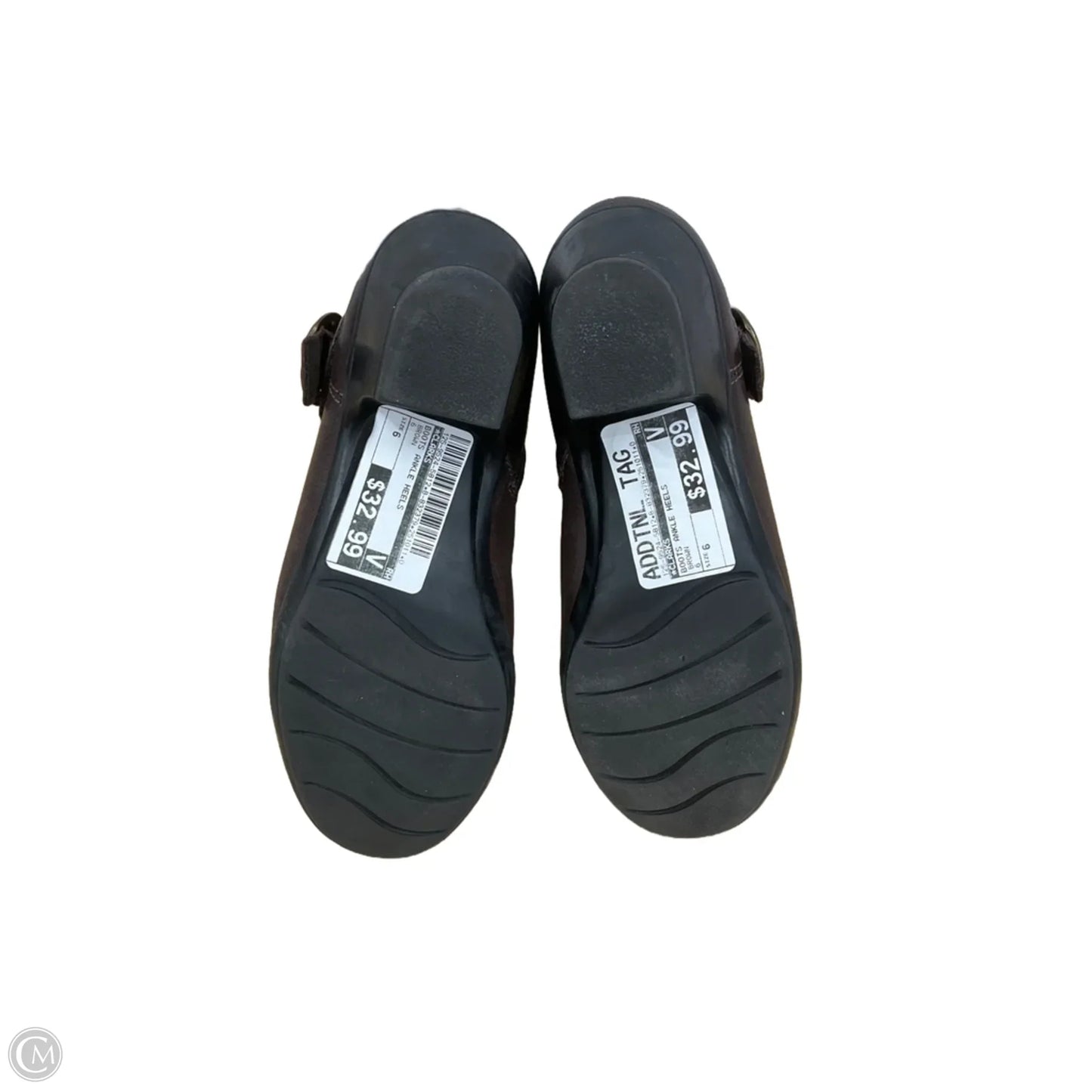 Boots Ankle Heels By Clarks In Brown, Size: 6