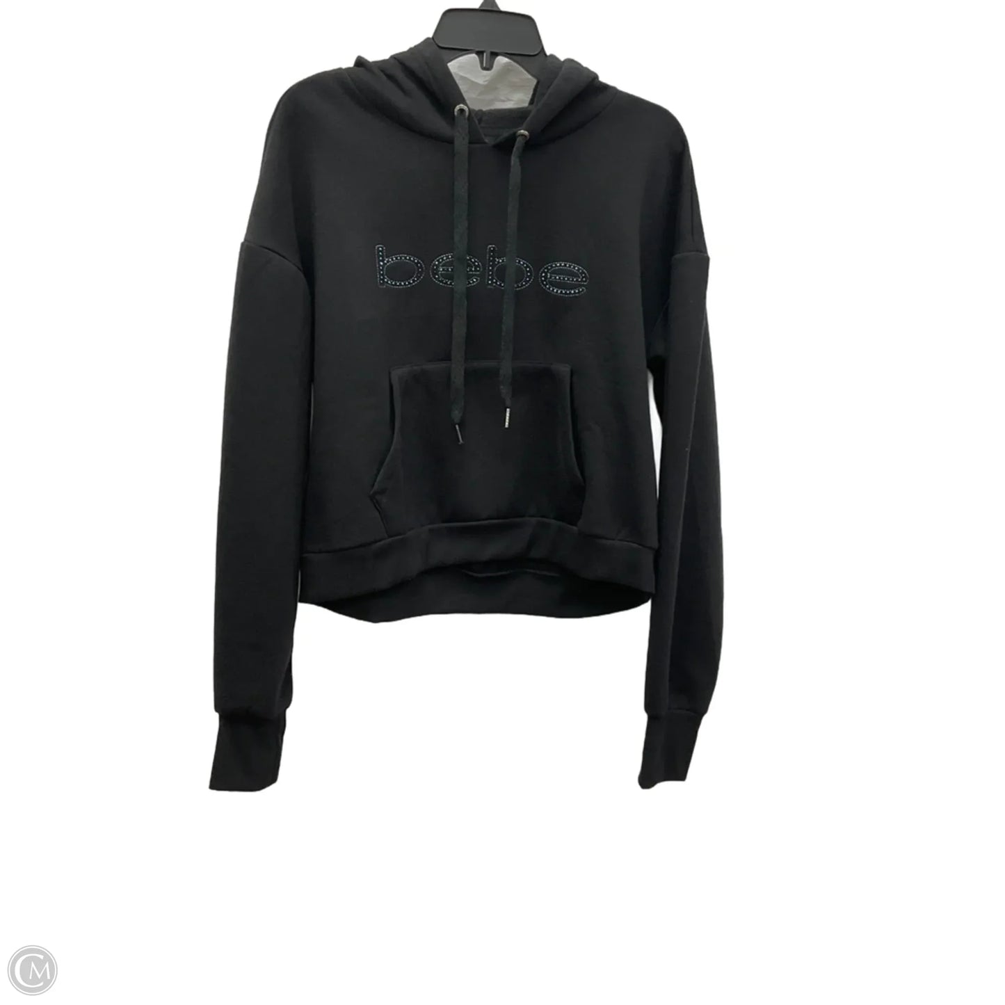 Athletic Top Long Sleeve Hoodie By Bebe Sport In Black, Size: L