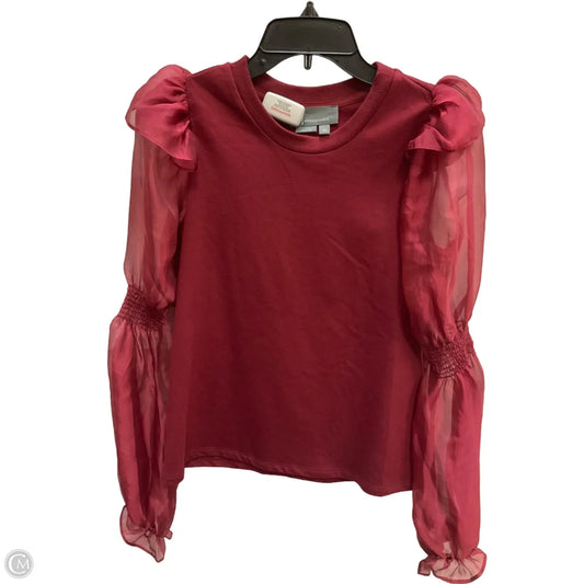 Top Long Sleeve By Anthropologie In Red, Size: Xs