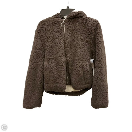 Jacket Faux Fur & Sherpa By Me Jane In Brown, Size: L