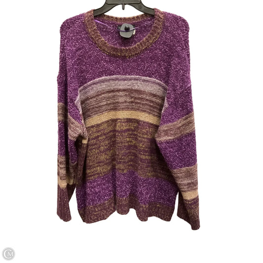 Sweater By Lane Bryant In Gold & Purple, Size: 3x
