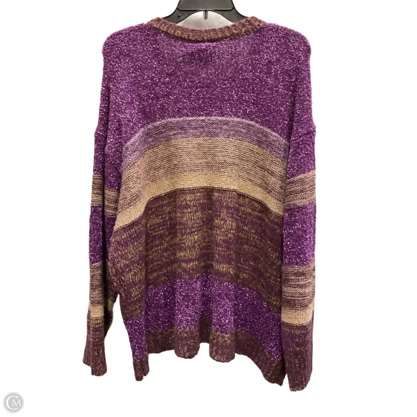 Sweater By Lane Bryant In Gold & Purple, Size: 3x
