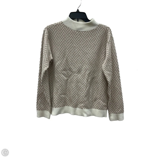 Sweater By Ann Taylor In Tan & White, Size: M