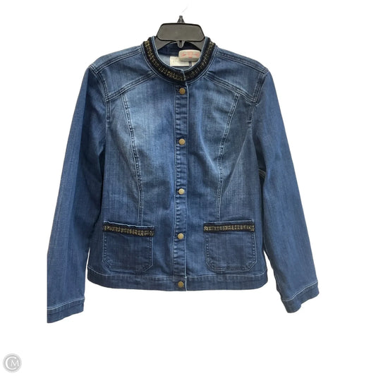 Jacket Denim By Chicos In Blue Denim, Size: L