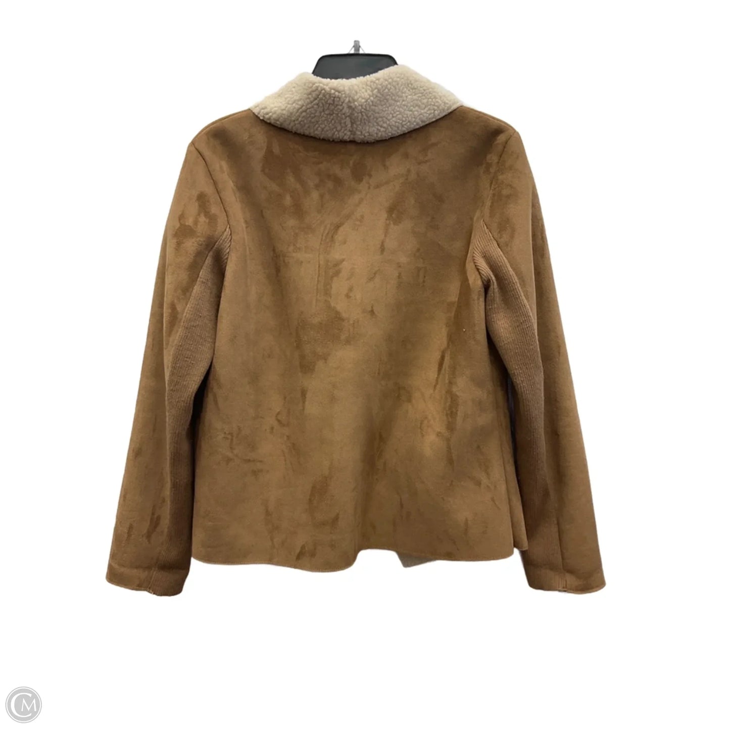 Jacket Faux Fur & Sherpa By Bernardo In Brown & Cream, Size: M
