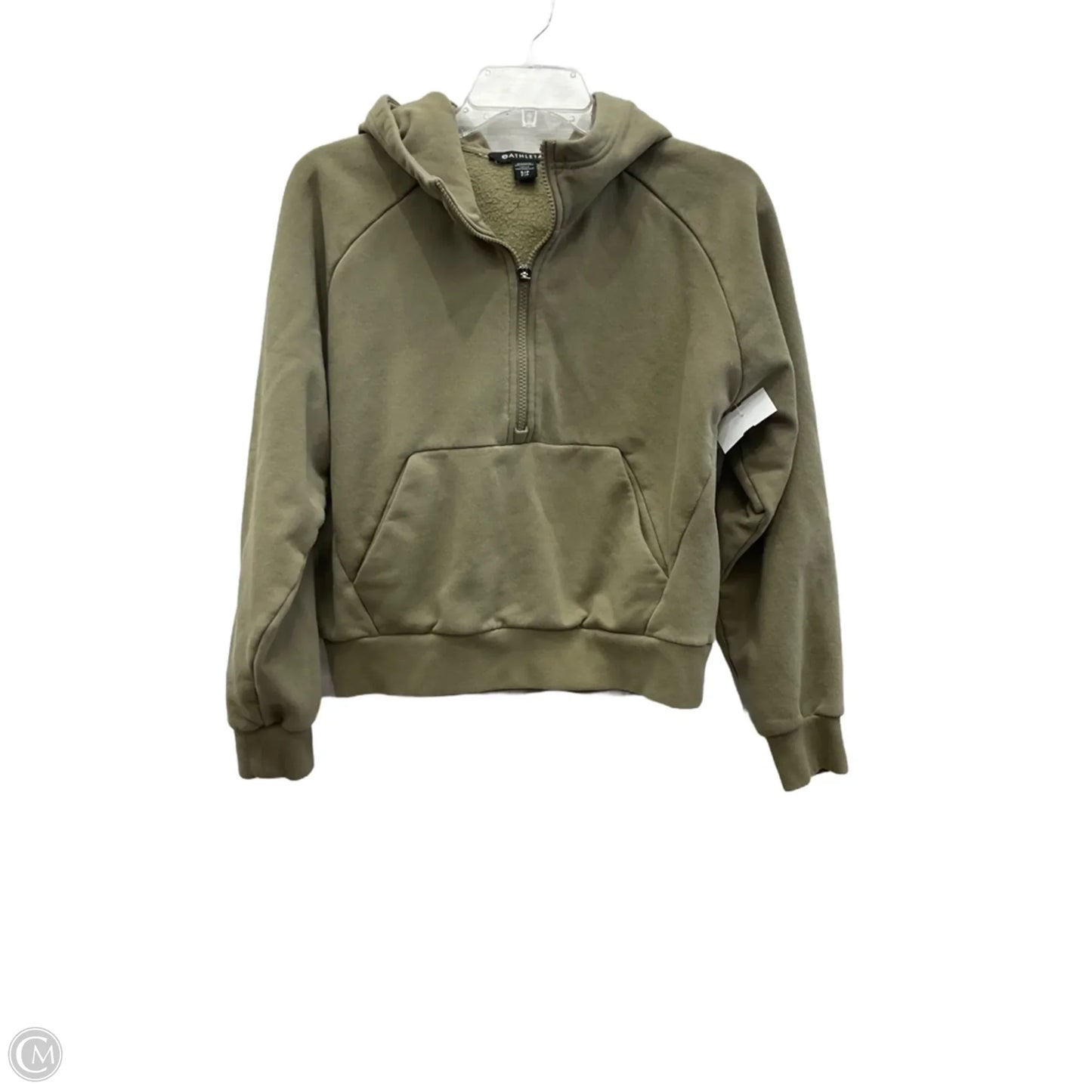 Athletic Top Long Sleeve Hoodie By Athleta In Green, Size: Sp