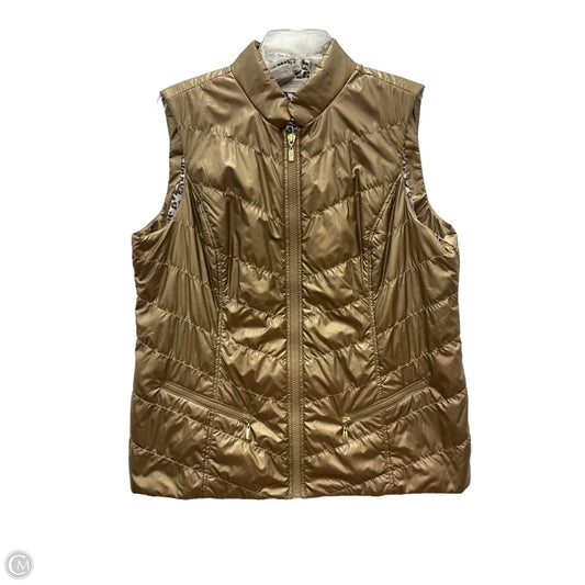 Vest Puffer & Quilted By Chicos In Gold, Size: L