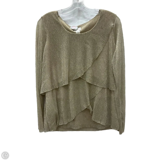 Top Long Sleeve By Chicos In Gold, Size: M