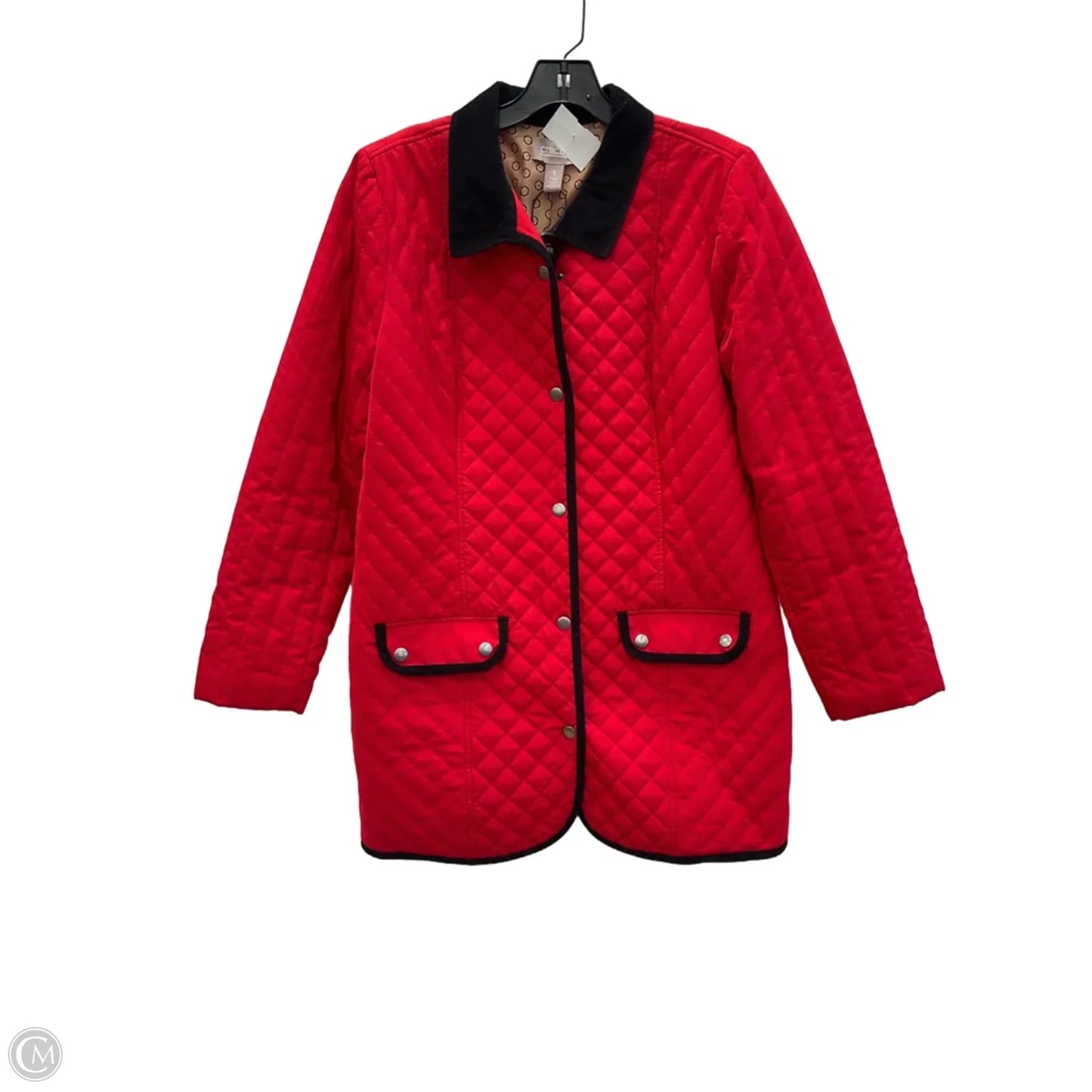 Jacket Puffer & Quilted By Chicos In Red, Size: M