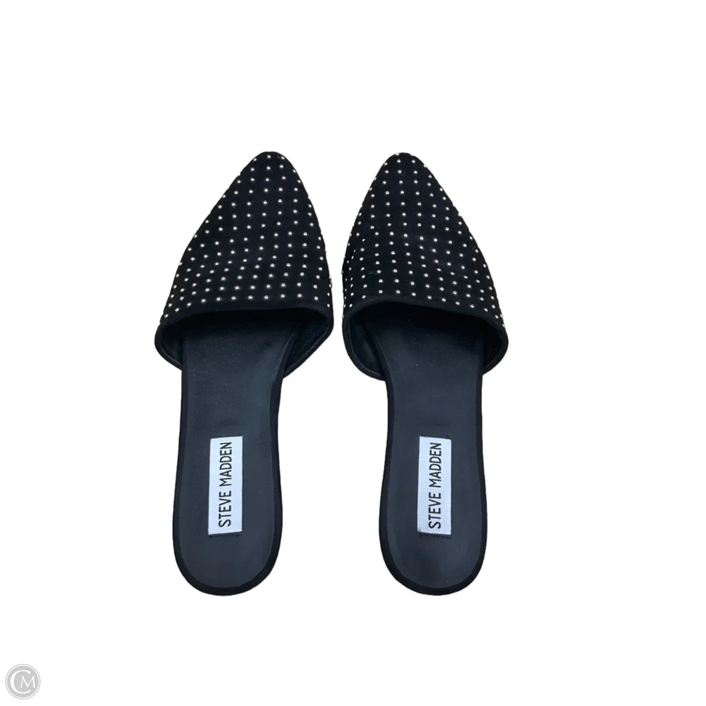 Shoes Flats By Steve Madden In Black & Silver, Size: 8