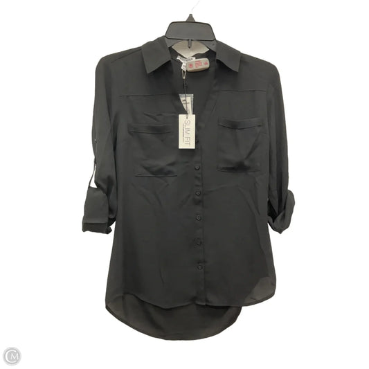Blouse 3/4 Sleeve By Express In Black, Size: Sp