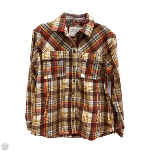 Jacket Shirt By Natural Reflections In Plaid Pattern, Size: Sp