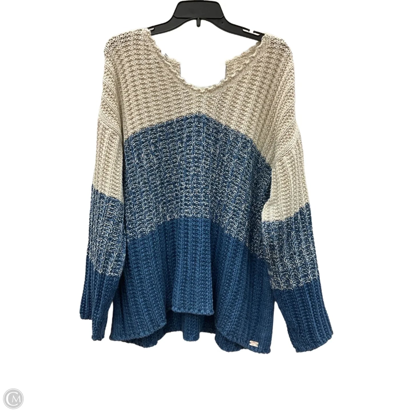 Sweater By Cmc In Blue & White, Size: L