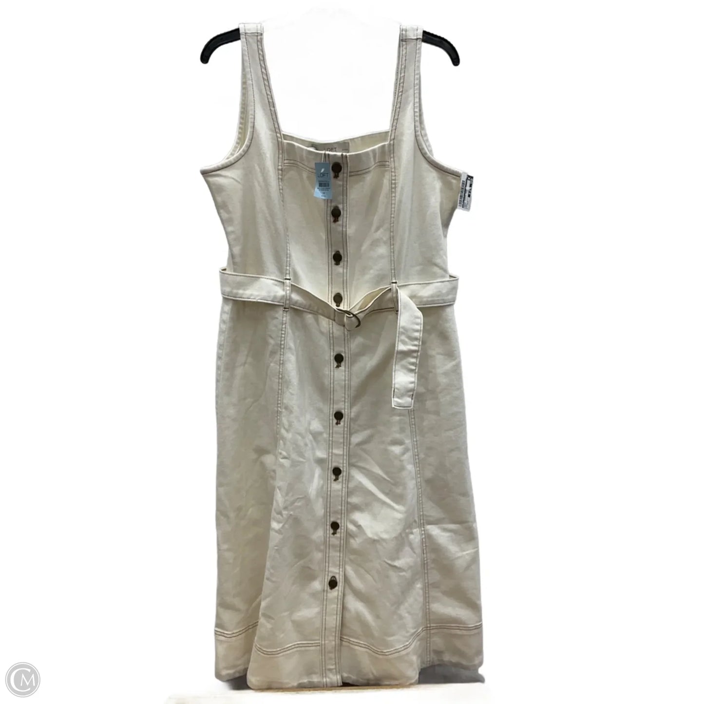 Dress Casual Midi By Loft In Cream, Size: Xlp