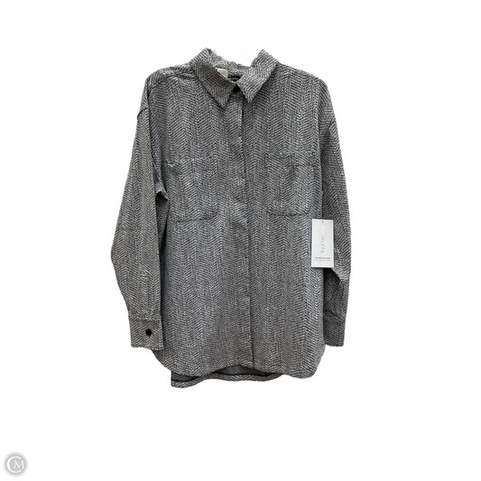 Blouse Long Sleeve By Athleta In Black & White, Size: M