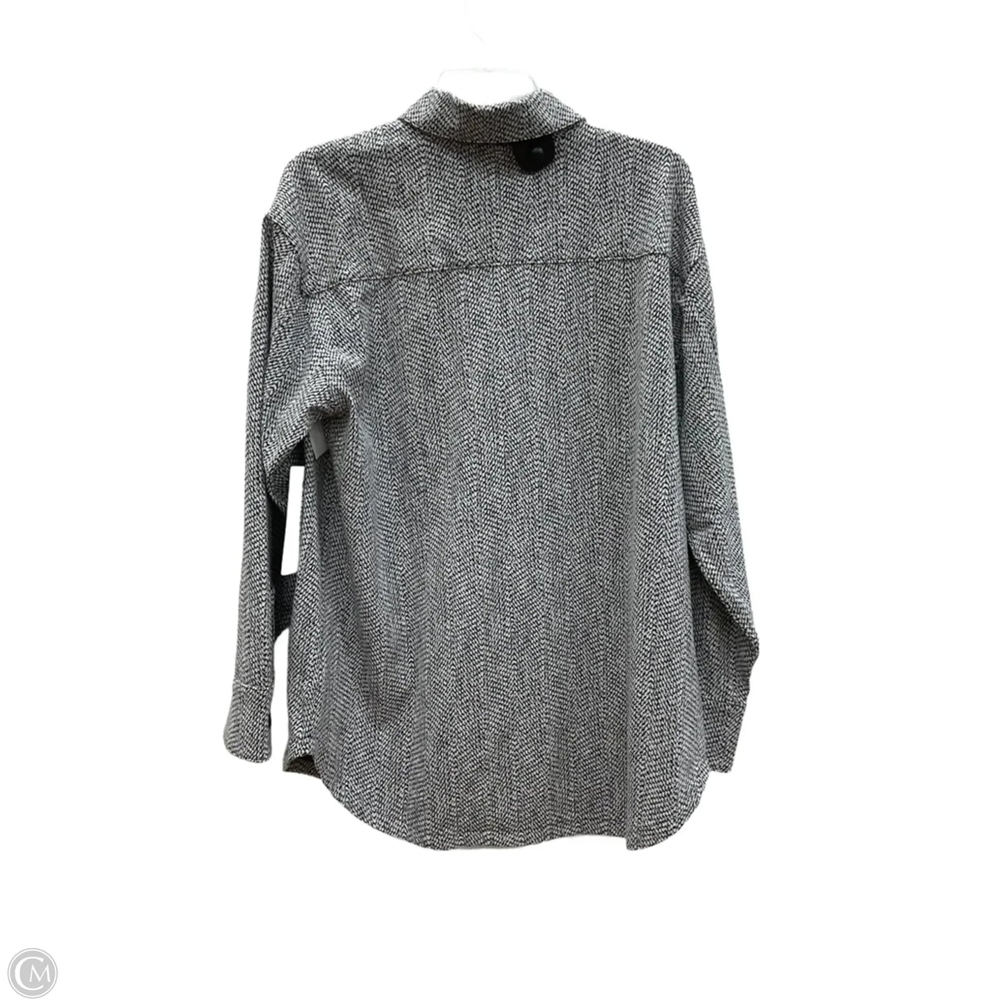 Blouse Long Sleeve By Athleta In Black & White, Size: M