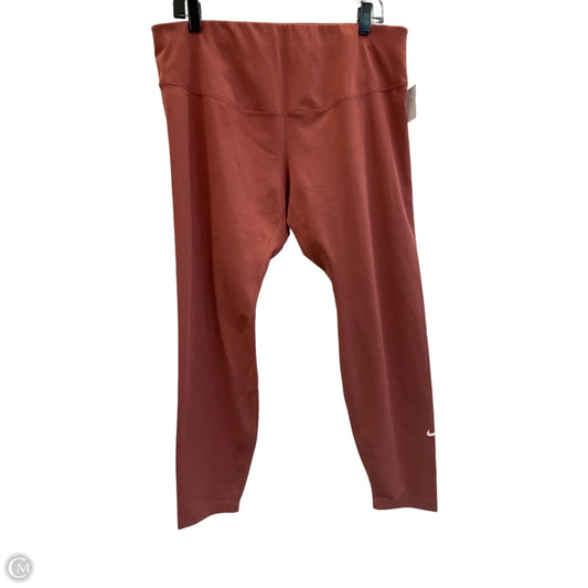 Athletic Leggings By Nike Apparel In Coral, Size: 1x