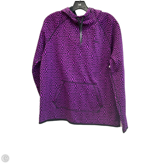Athletic Top Long Sleeve Hoodie By Nike Apparel In Black & Purple, Size: L