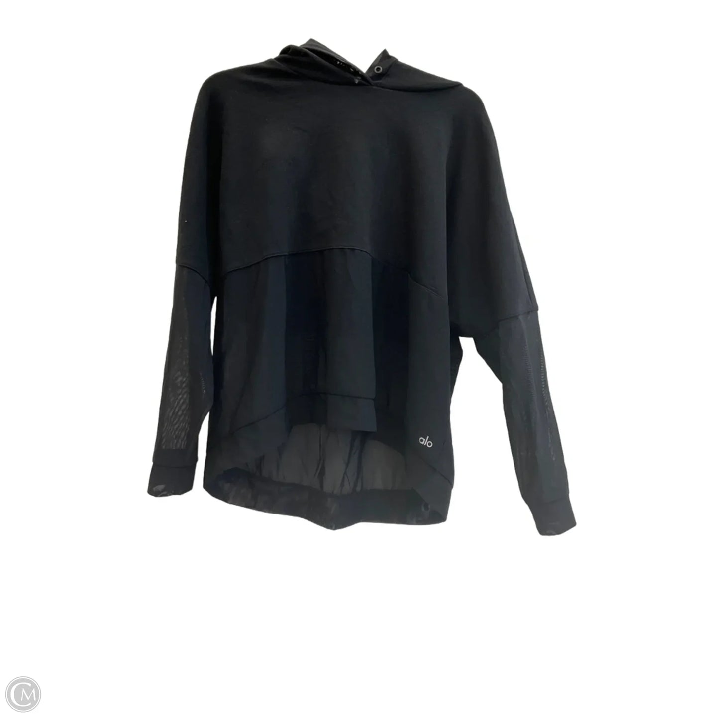 Athletic Top Long Sleeve Hoodie By Alo In Black, Size: S