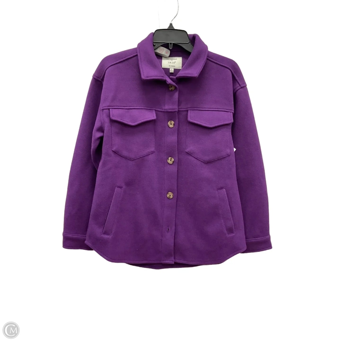 Jacket Shirt By Iris In Purple, Size: S