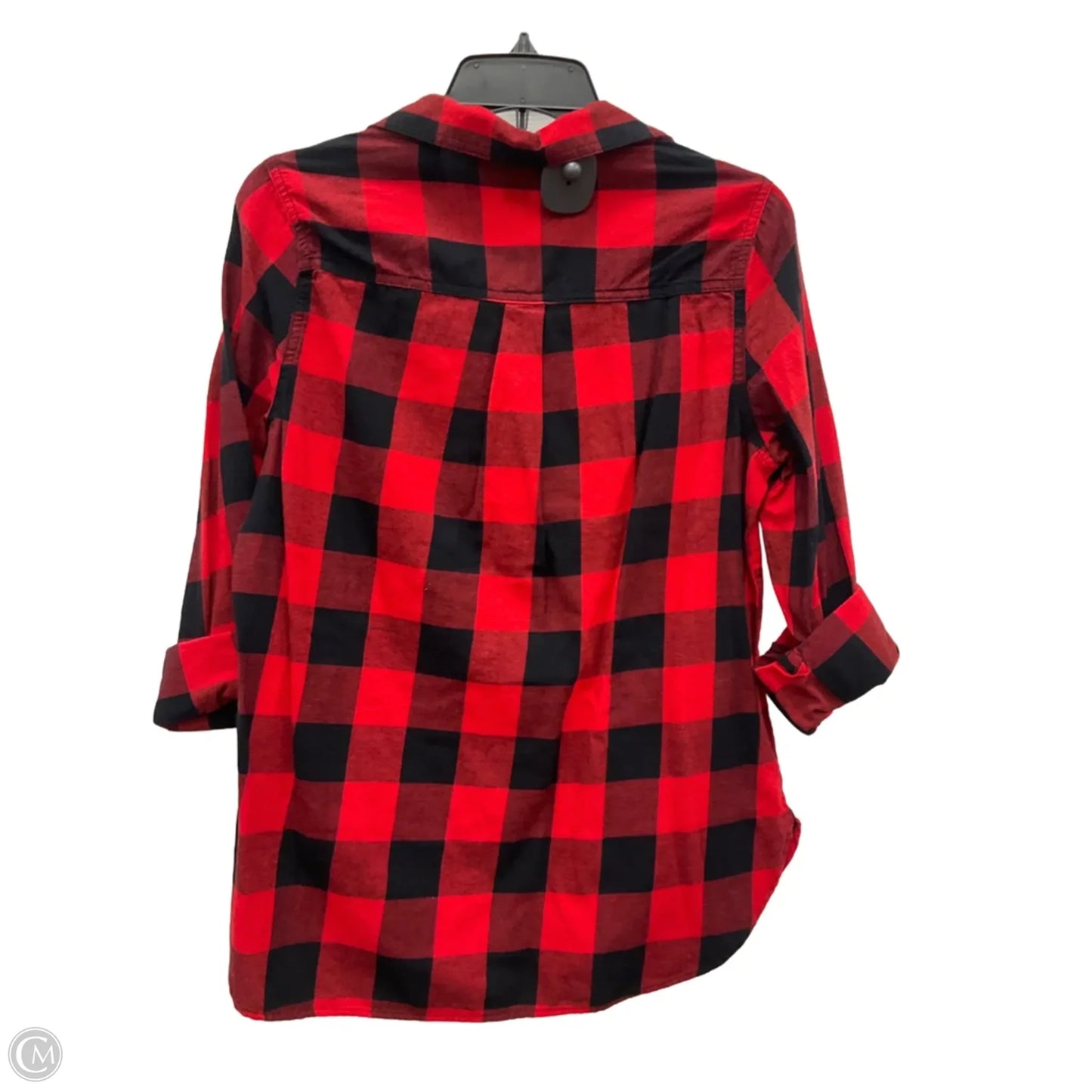 Blouse Long Sleeve By Old Navy In Black & Red, Size: Sp