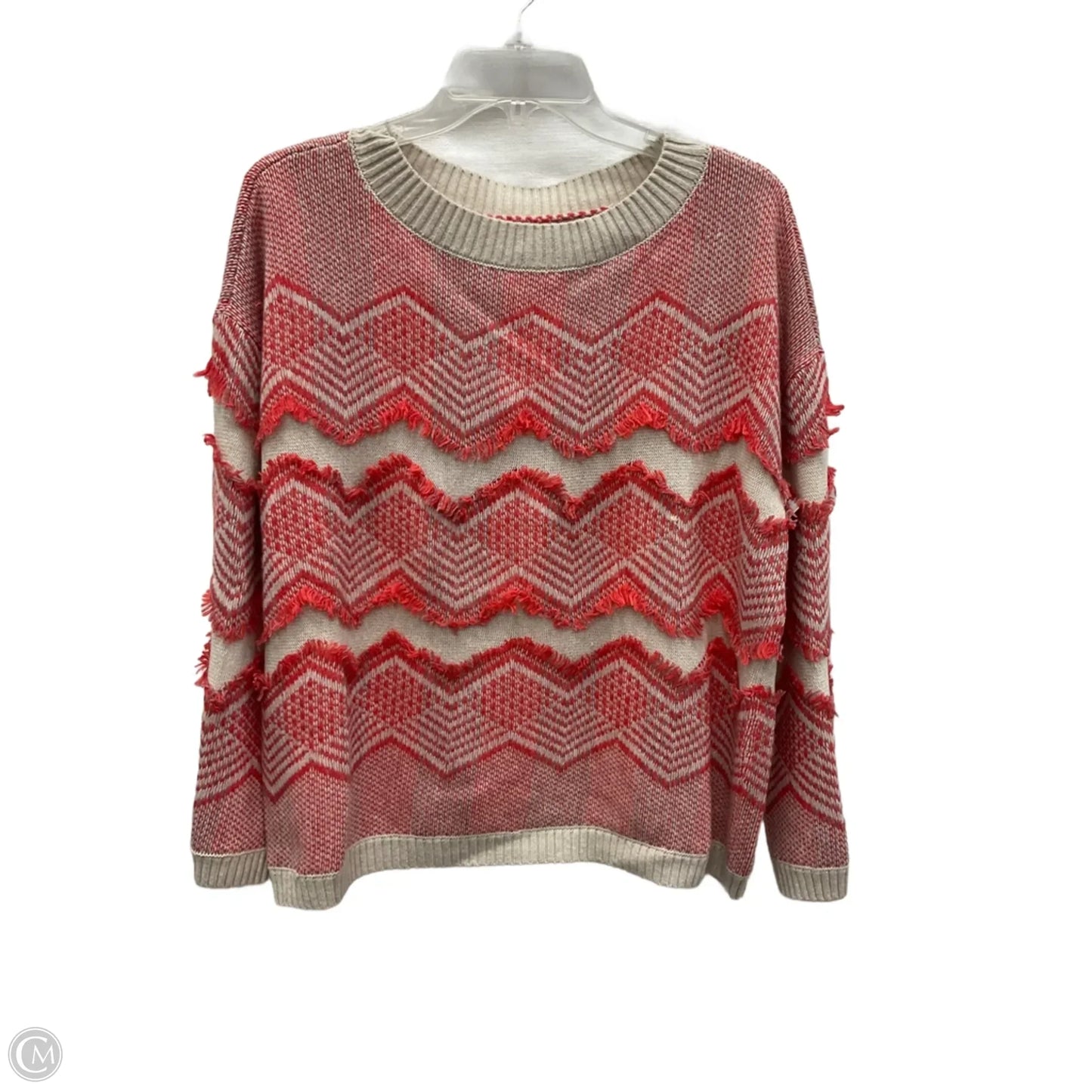 Sweater By Loft In Pink & Tan, Size: L