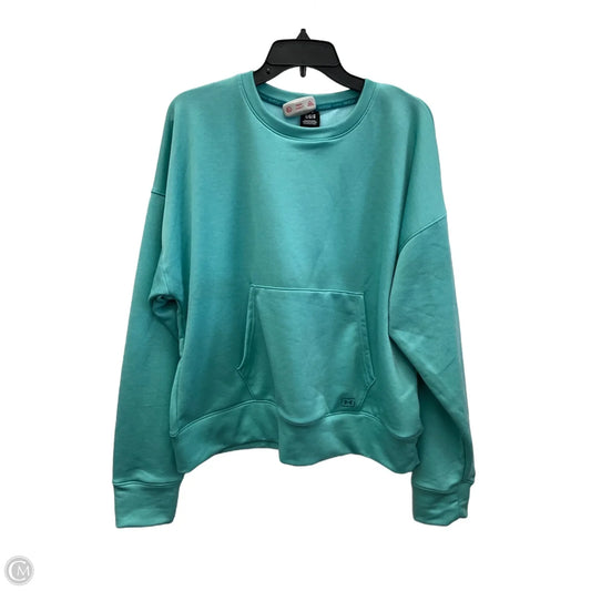 Athletic Top Long Sleeve Crewneck By Under Armour In Teal, Size: L