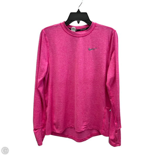 Athletic Top Long Sleeve Crewneck By Nike Apparel In Pink, Size: M