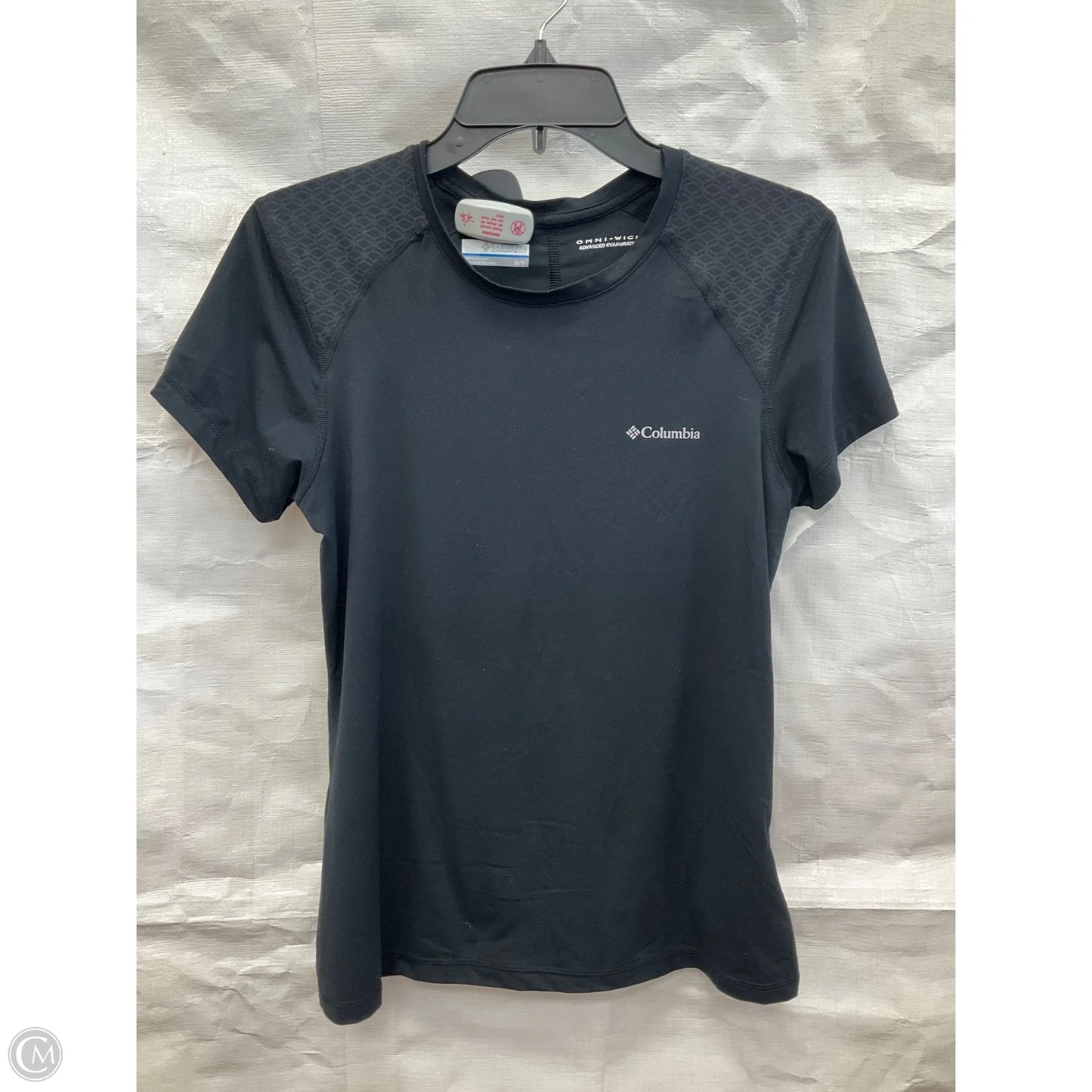 Athletic Top Short Sleeve By Columbia In Black, Size: M