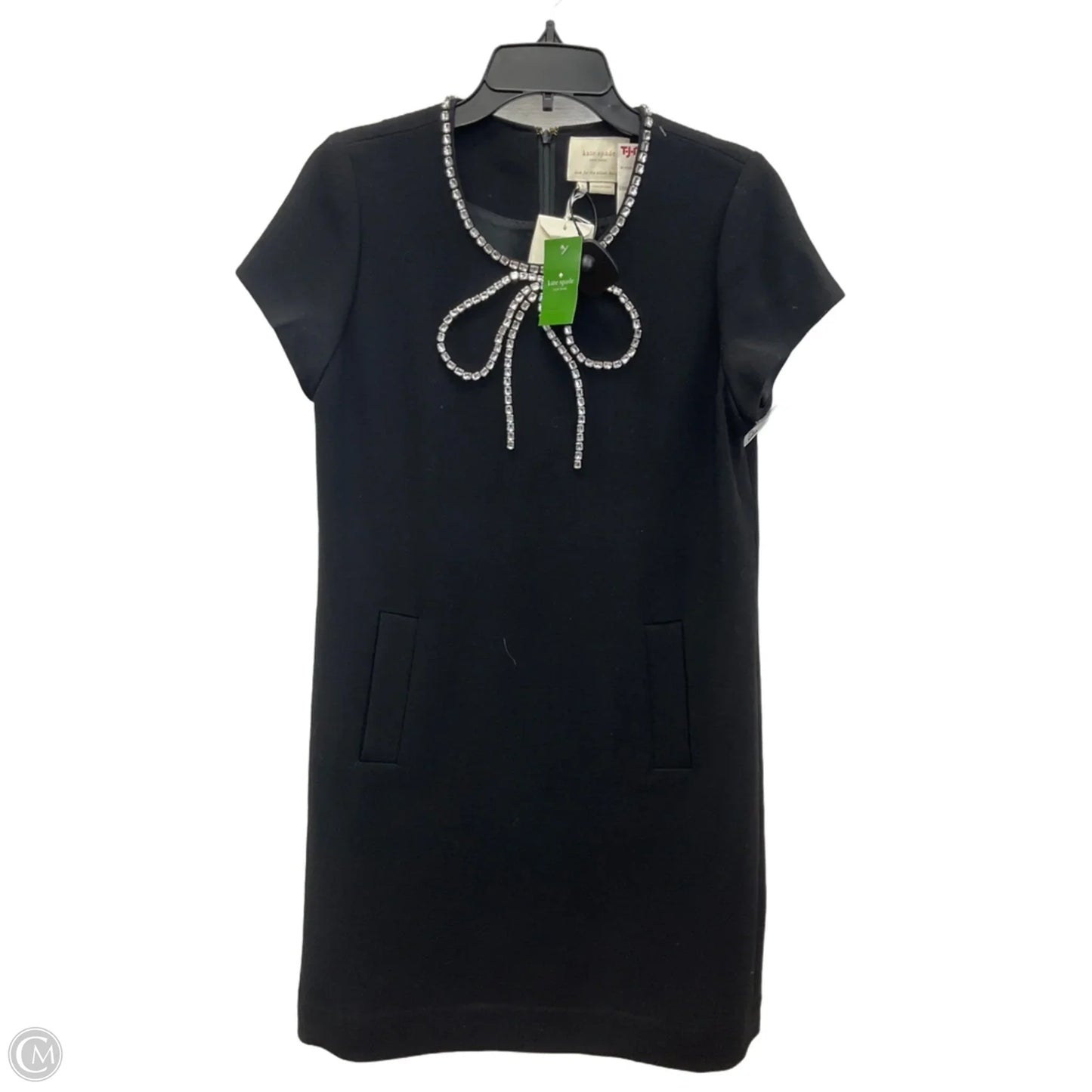 Dress Designer By Kate Spade In Black & Silver, Size: M