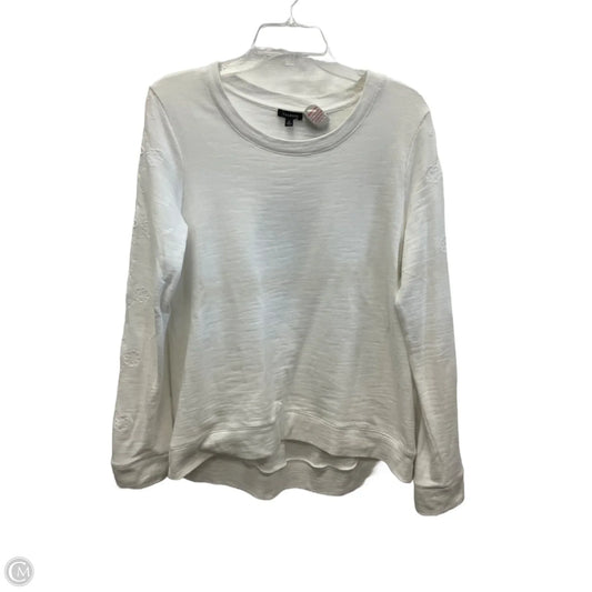 Top Long Sleeve By Talbots In White, Size: M