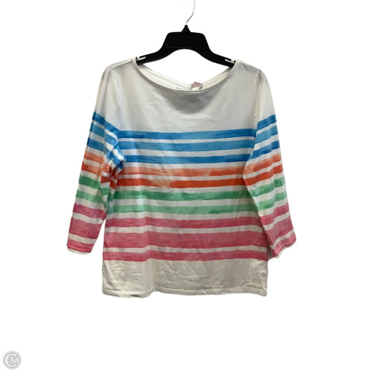 Top Long Sleeve By Talbots In Striped Pattern, Size: L