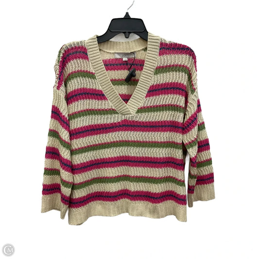 Top Long Sleeve By Loft In Pink & Tan, Size: M
