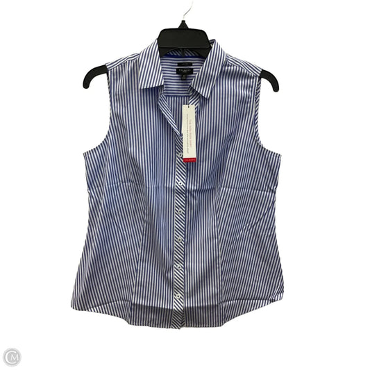 Top Sleeveless By Talbots In Blue & White, Size: Mp