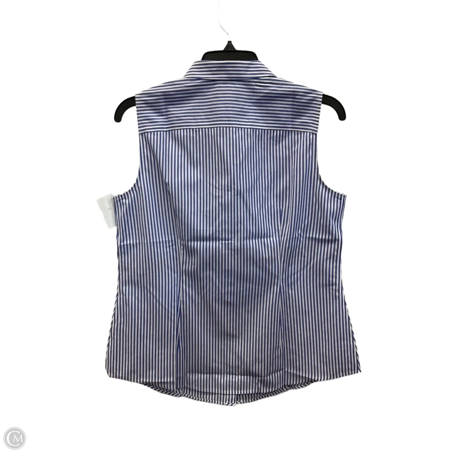 Top Sleeveless By Talbots In Blue & White, Size: Mp