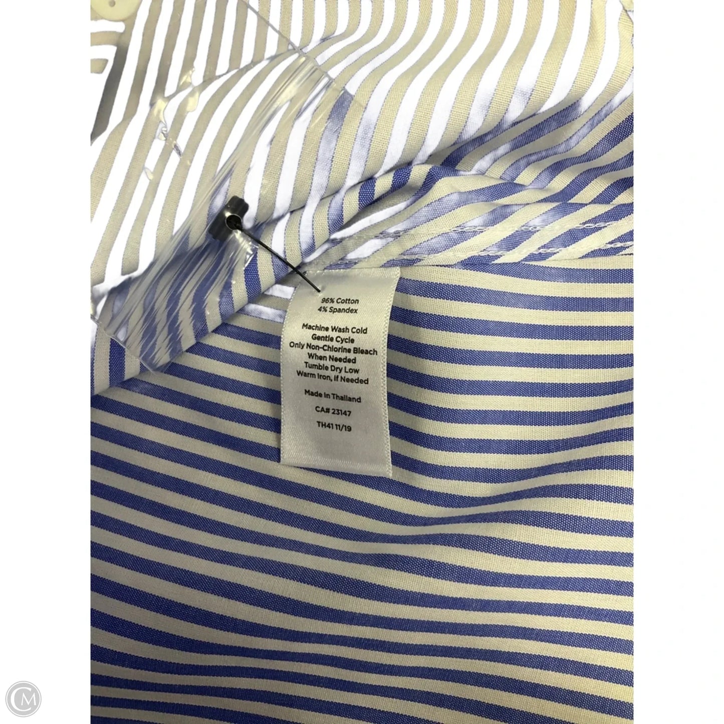 Top Sleeveless By Talbots In Blue & White, Size: Mp