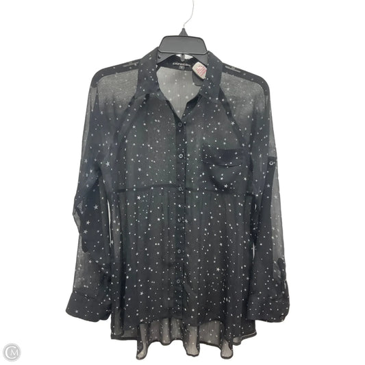 Blouse Long Sleeve By Express In Black, Size: Sp