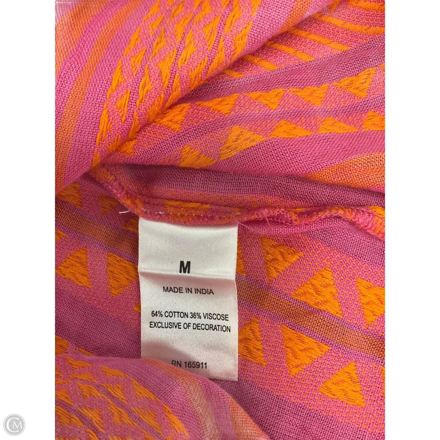 Top Sleeveless By Grace + Karma In Orange & Pink, Size: M