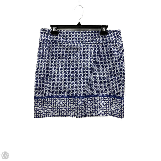 Skirt Midi By Talbots In Blue & White, Size: 10