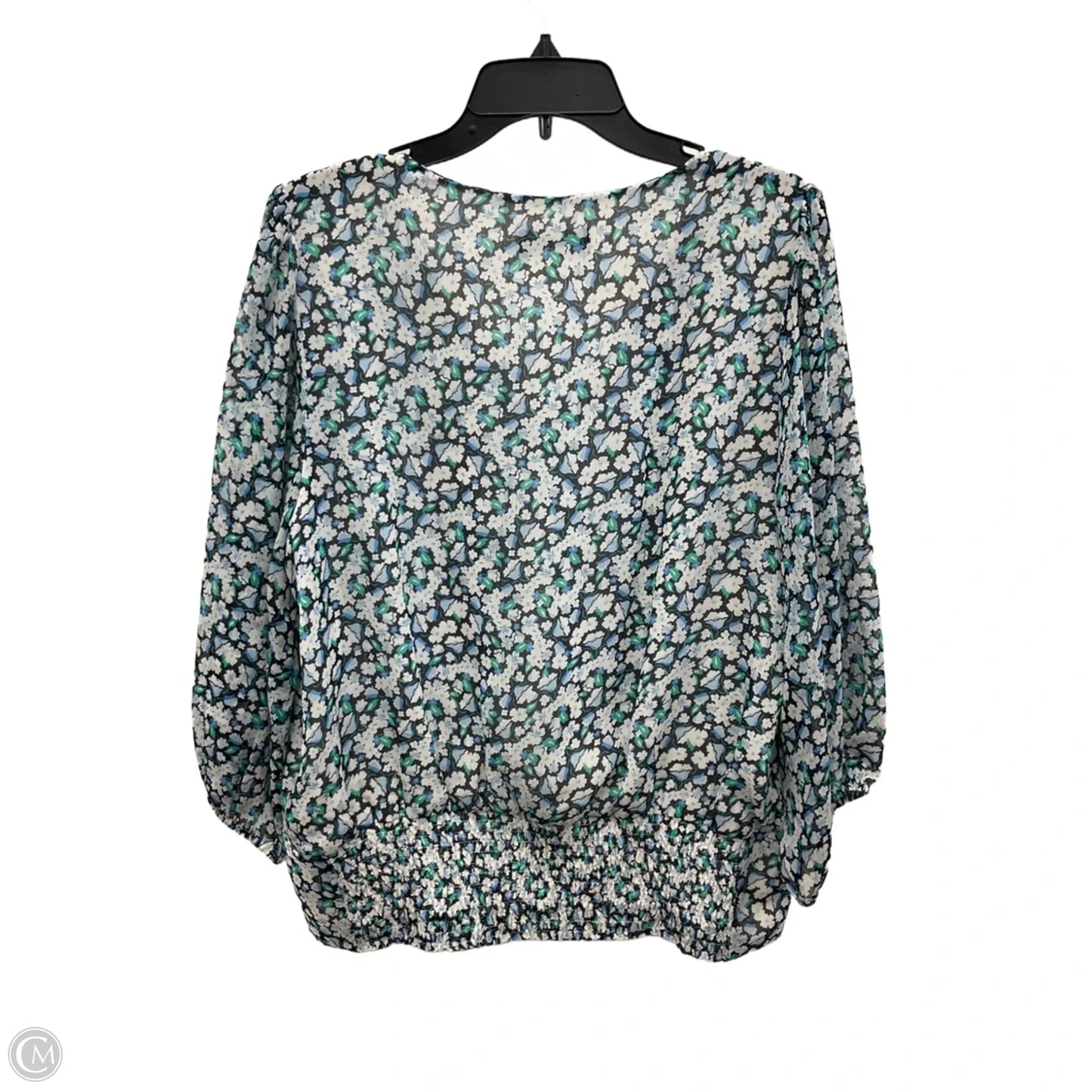 Top Long Sleeve Designer By Karl Lagerfeld In Floral Print, Size: L