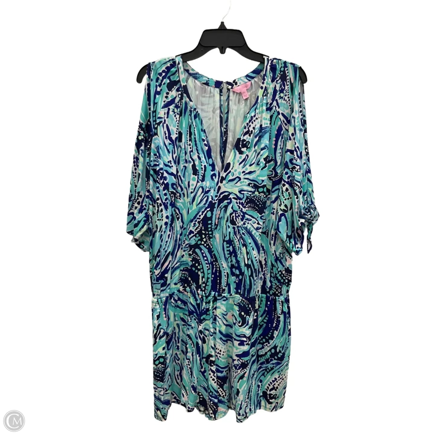 Romper Designer By Lilly Pulitzer In Black & Blue, Size: Xl