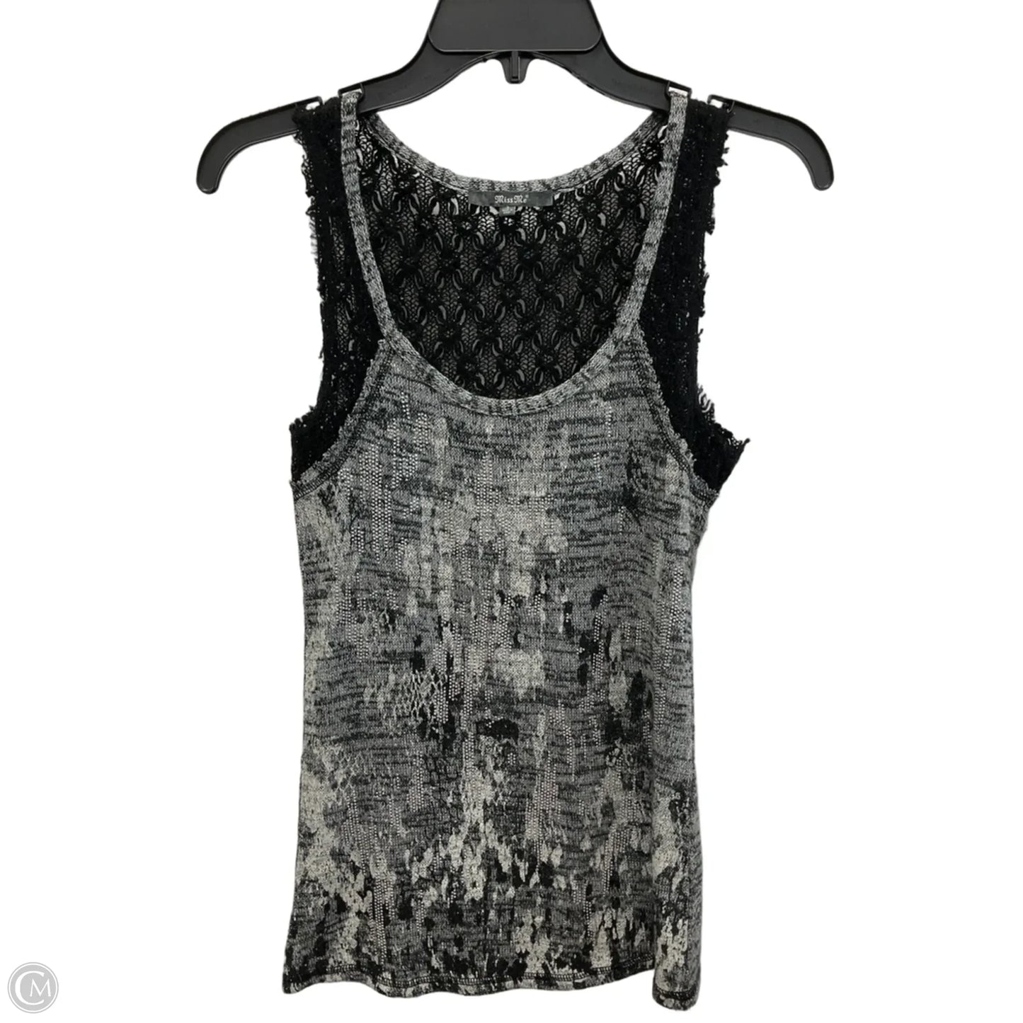 Top Sleeveless By Miss Me In Black & Grey, Size: M