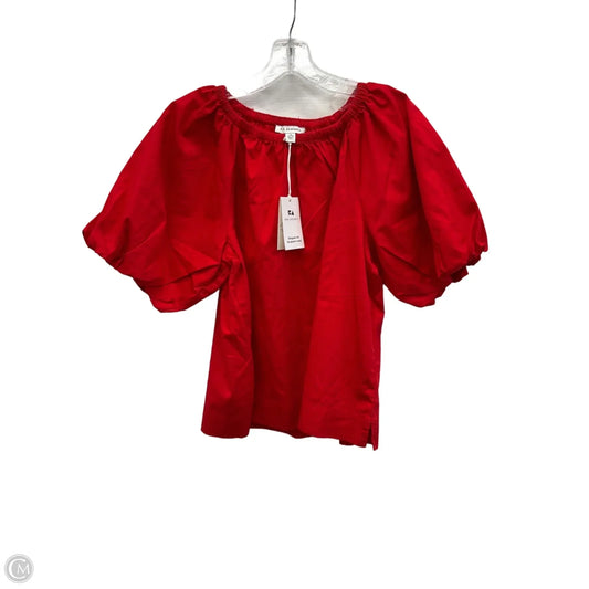 Top Short Sleeve By Free Assembly In Red, Size: M