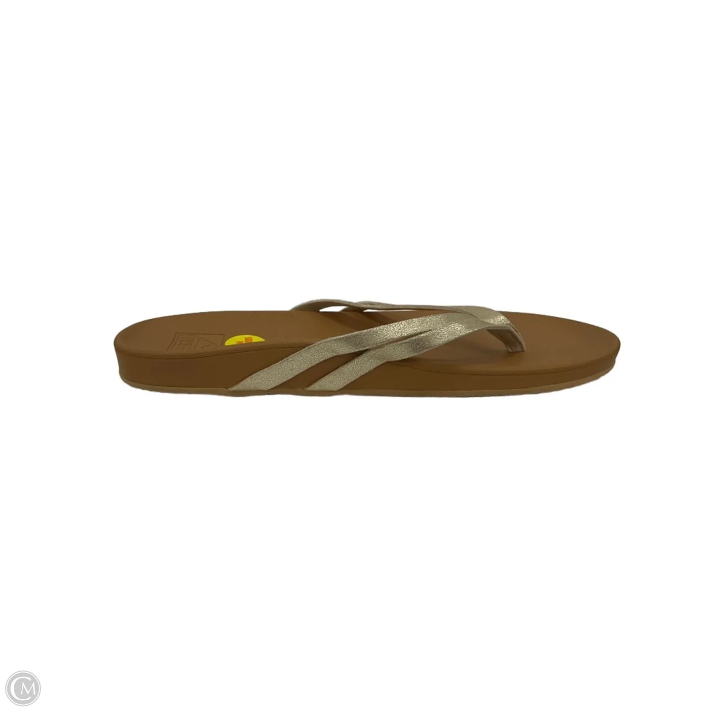 Sandals Flip Flops By Reef In Brown & Gold, Size: 8
